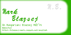 mark blazsej business card